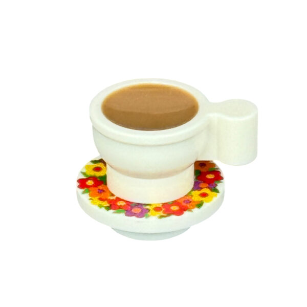 Resin Tea Cup & Saucer - Flowers - Image 1
