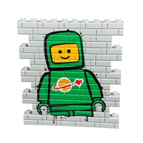 Graffiti Wall - Green Spaceman - Image 1