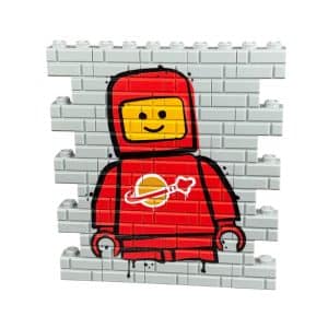Graffiti Wall - Red Spaceman